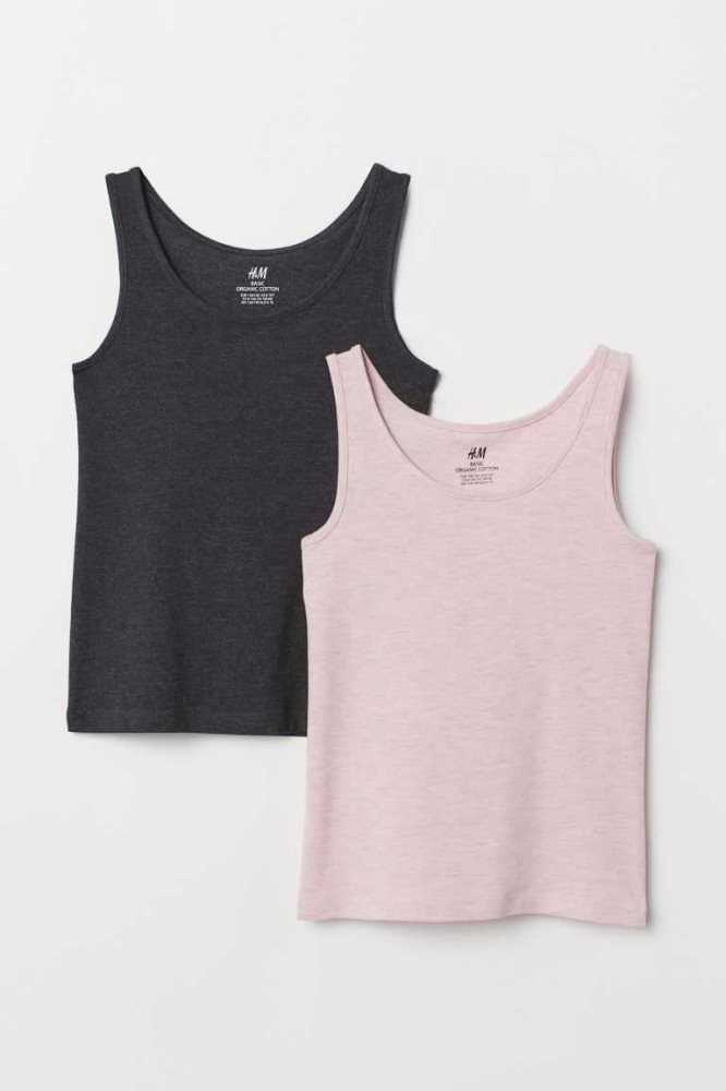 Tops H&M 2-pack Tank Niños Blancos | 970568WVF