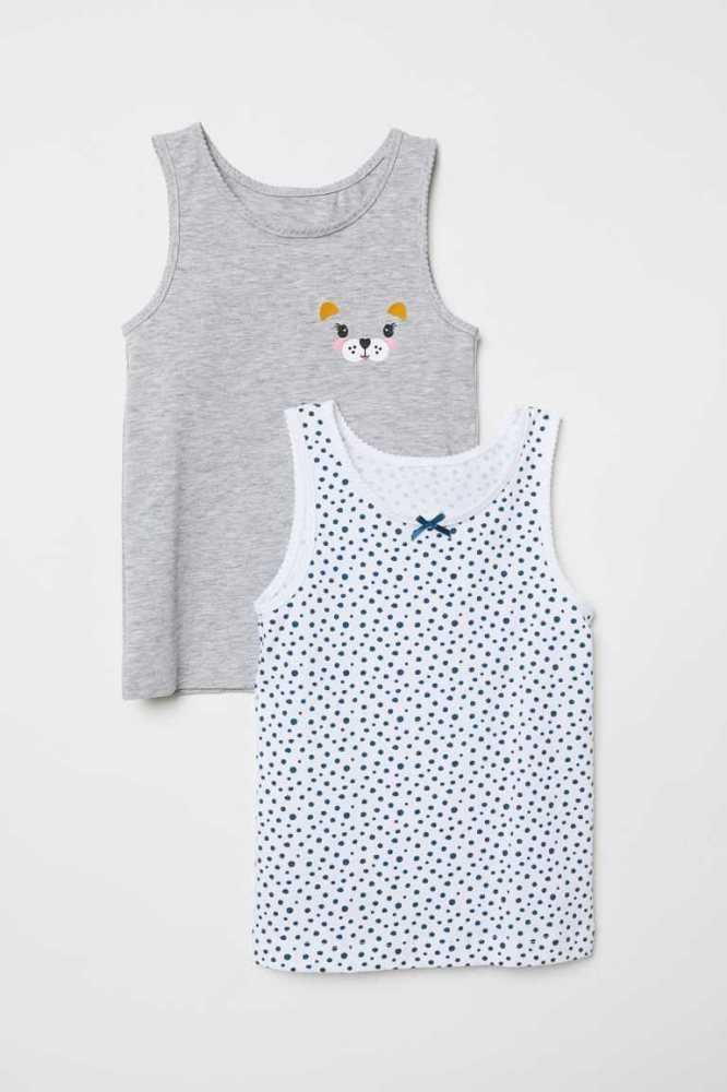 Tops H&M 2-pack Tank Niños Rosas | 013865OMF