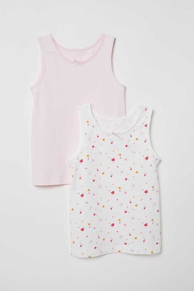 Tops H&M 2-pack Tank Niños Rosas | 013865OMF