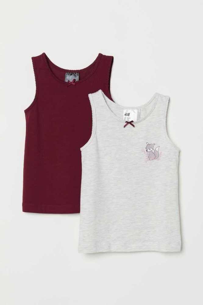 Tops H&M 2-pack Tank Niños Rosas | 013865OMF