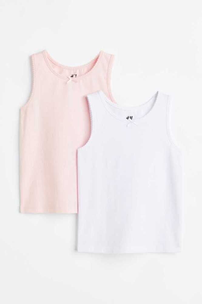 Tops H&M 2-pack Tank Niños Rosas | 013865OMF