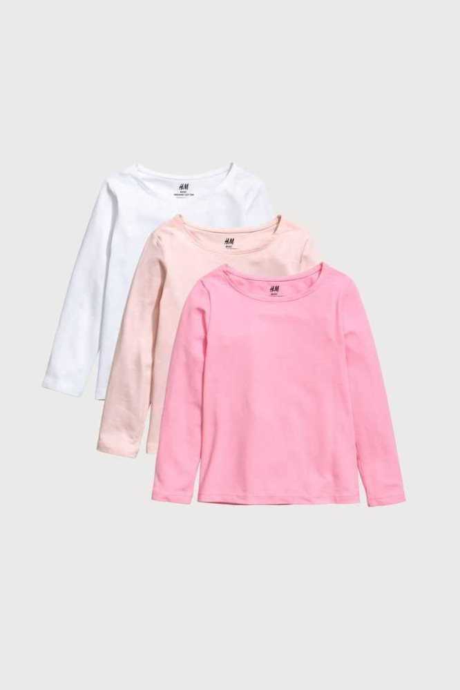 Tops H&M 3-pack Long-sleeved Niños Beige | 165983IZG