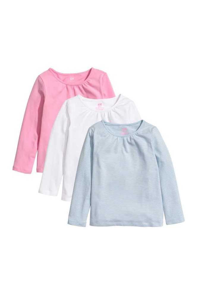 Tops H&M 3-pack Long-sleeved Niños Beige | 165983IZG