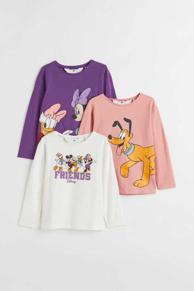 Tops H&M 3-pack Printed Niños Grises | 876392BZU