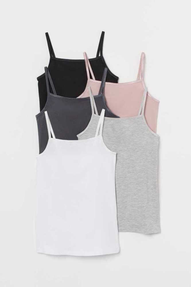 Tops H&M 5-pack Jersey Tank Niños Rojos Blancos | 712046JZY