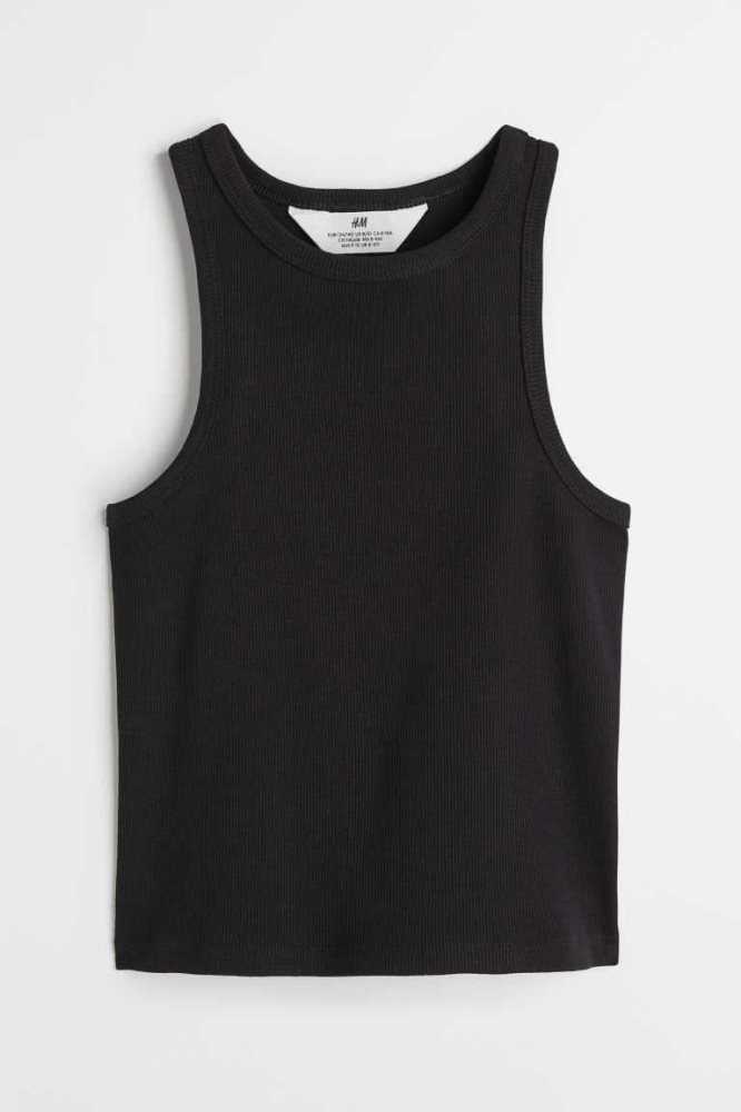 Tops H&M Acanalado Algodon Tank Niños Blancos | 956037KAN