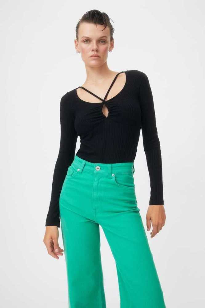 Tops H&M Acanalado Jersey Mujer Verdes Claro | 647219QAZ