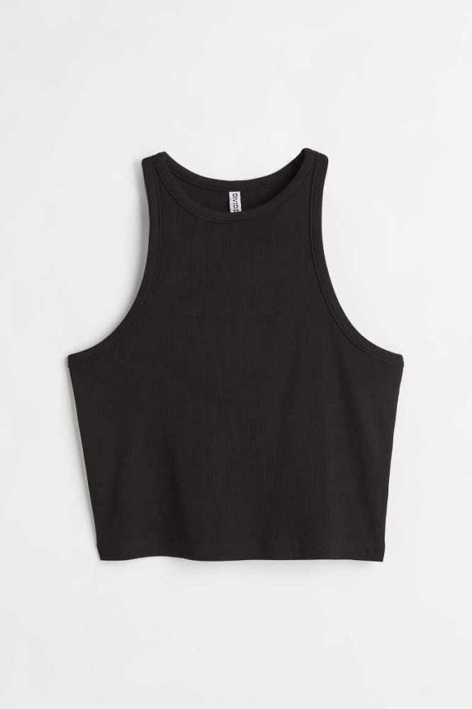 Tops H&M Acanalado Tank Mujer Blancos | 356120GON