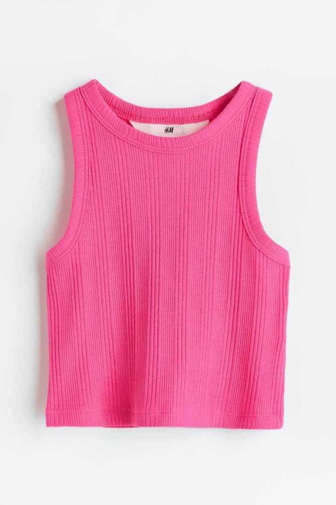 Tops H&M Acanalado Tank Niños Rosas | 854173WZS