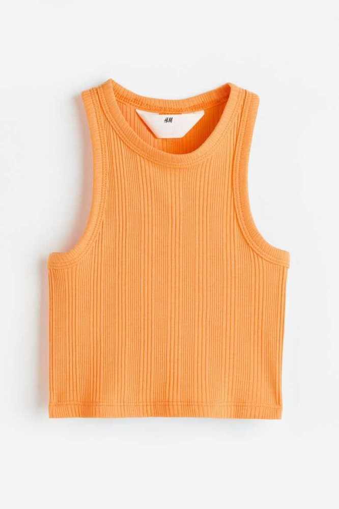 Tops H&M Acanalado Tank Niños Rosas | 854173WZS