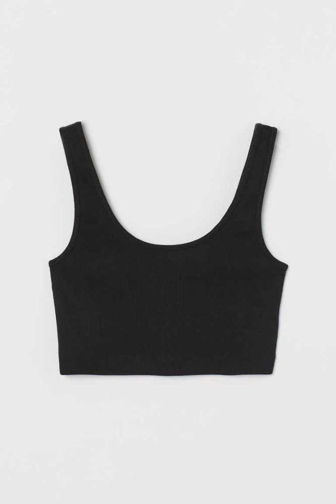 Tops H&M Algodon Crop Mujer Blancos | 432105BUZ