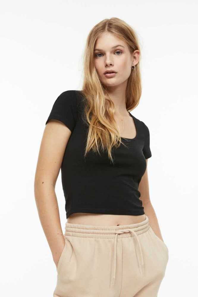 Tops H&M Algodon Jersey Mujer Blancos | 308695YJQ