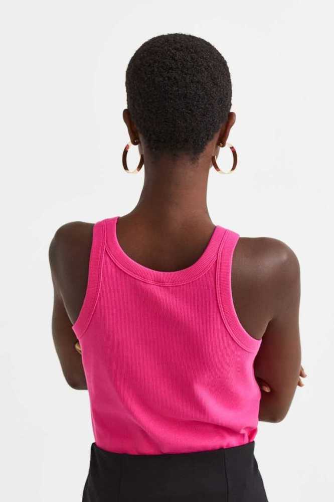 Tops H&M Algodon Jersey Tank Mujer Naranjas | 695724EXD