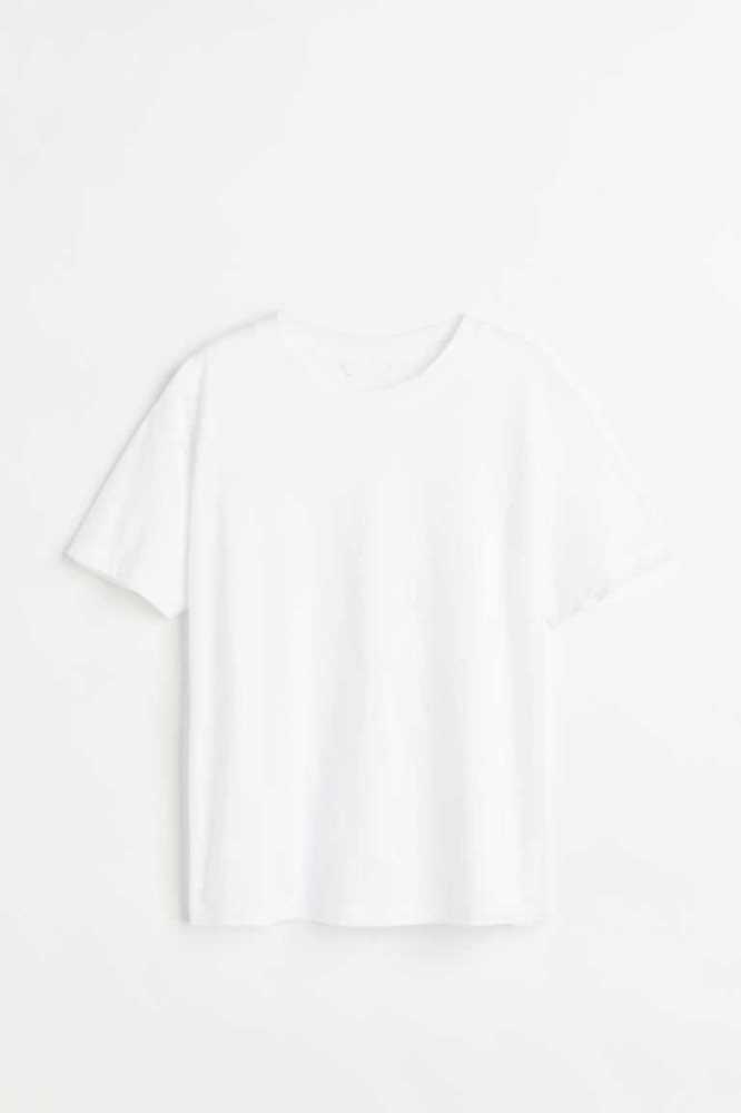 Tops H&M Algodon T-shirt Mujer Amarillos Claro | 258490AXW