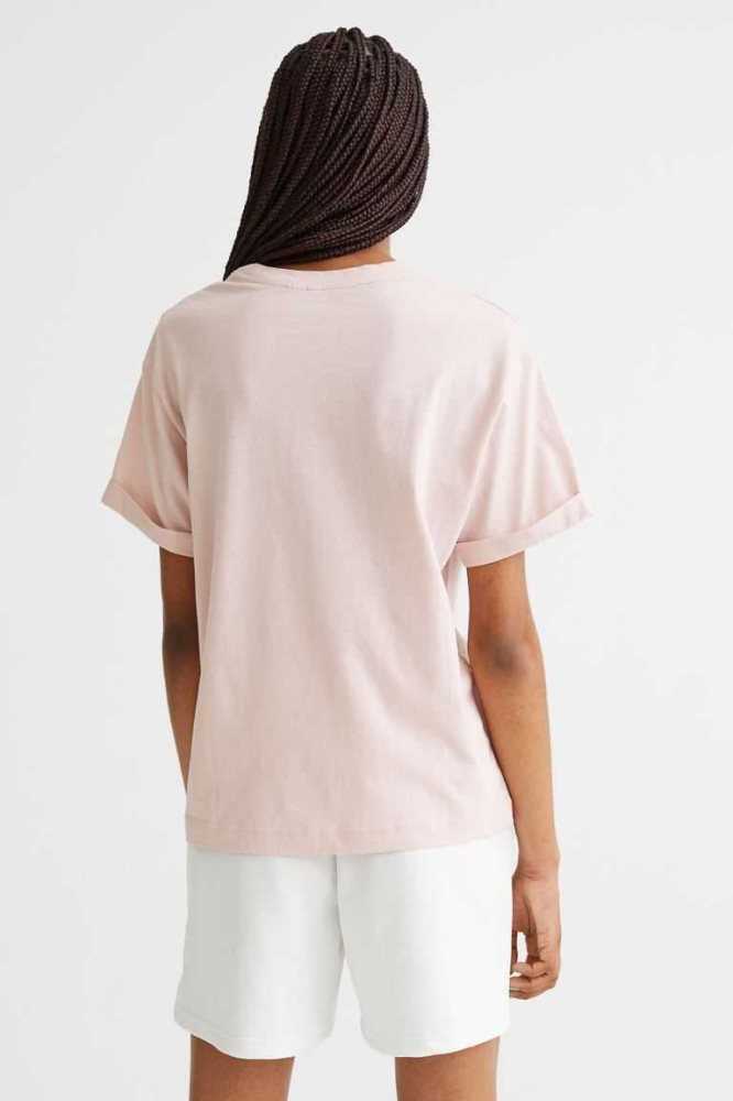 Tops H&M Algodon T-shirt Mujer Grises | 597413STL