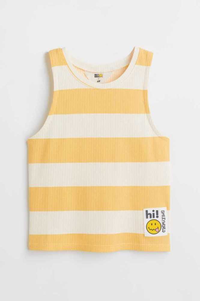 Tops H&M Algodon Tank Niños Amarillos | 674382KYE