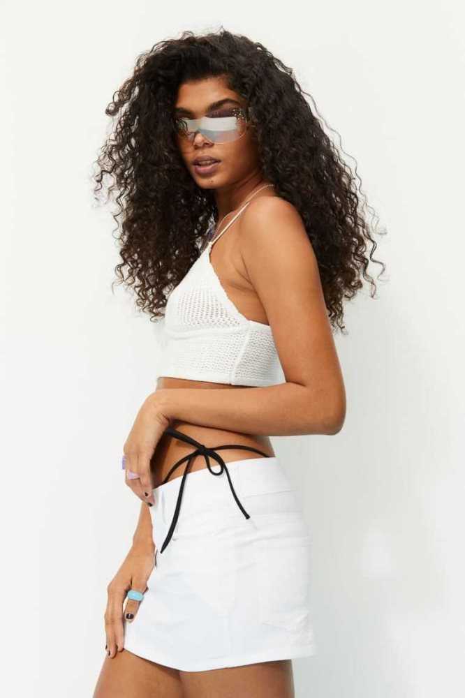 Tops H&M Crochet-look Crop Mujer Blancos | 287051LXT