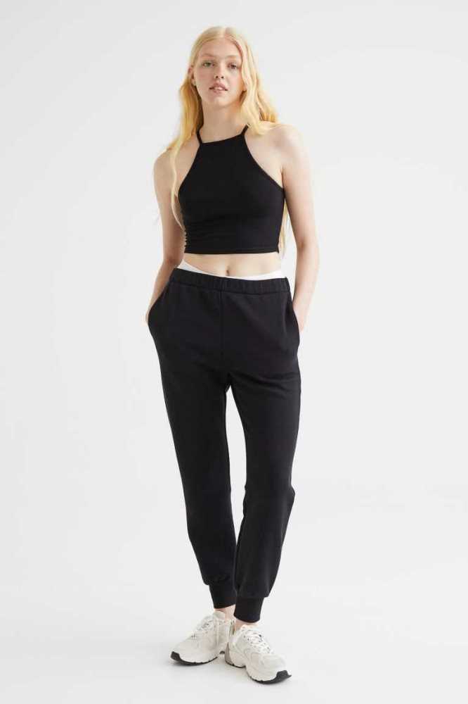 Tops H&M Crop Mujer Blancos | 821694SNE