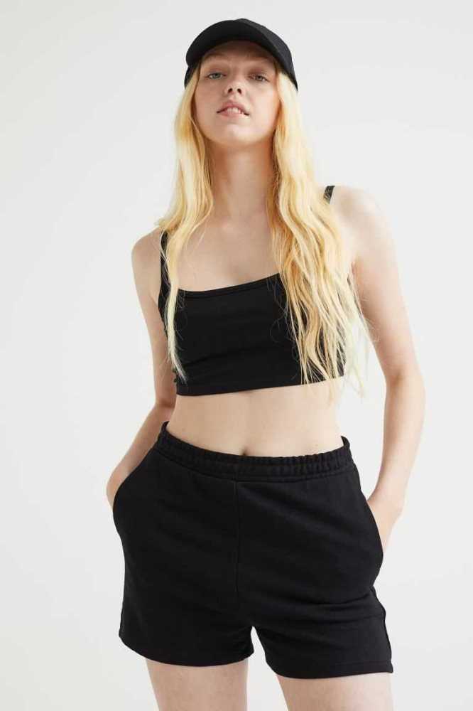 Tops H&M Crop Mujer Turquesa Claro | 701682GOZ