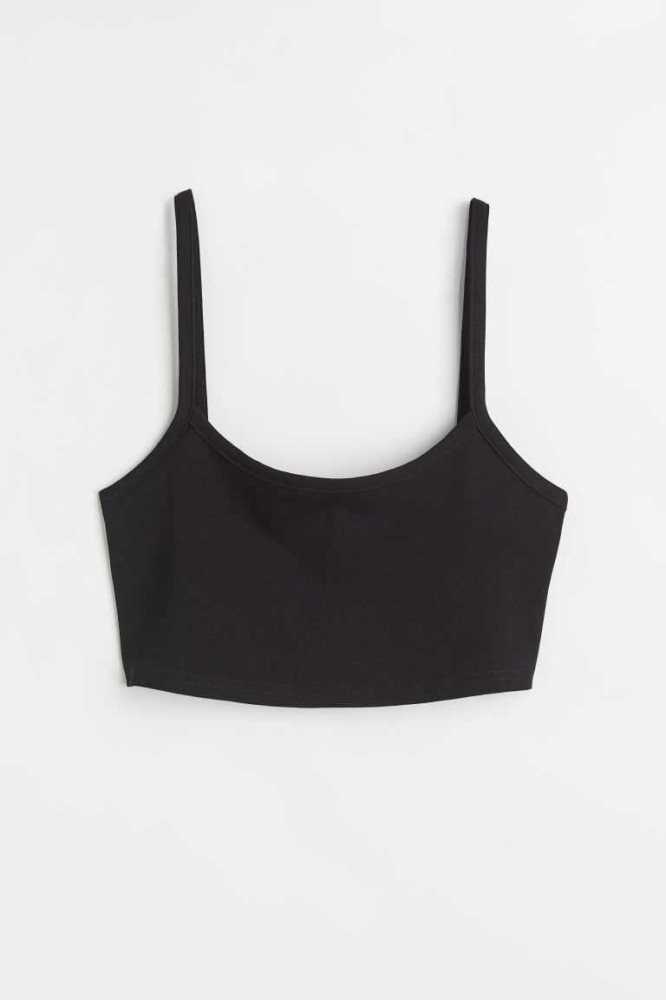 Tops H&M Crop Mujer Turquesa Claro | 701682GOZ