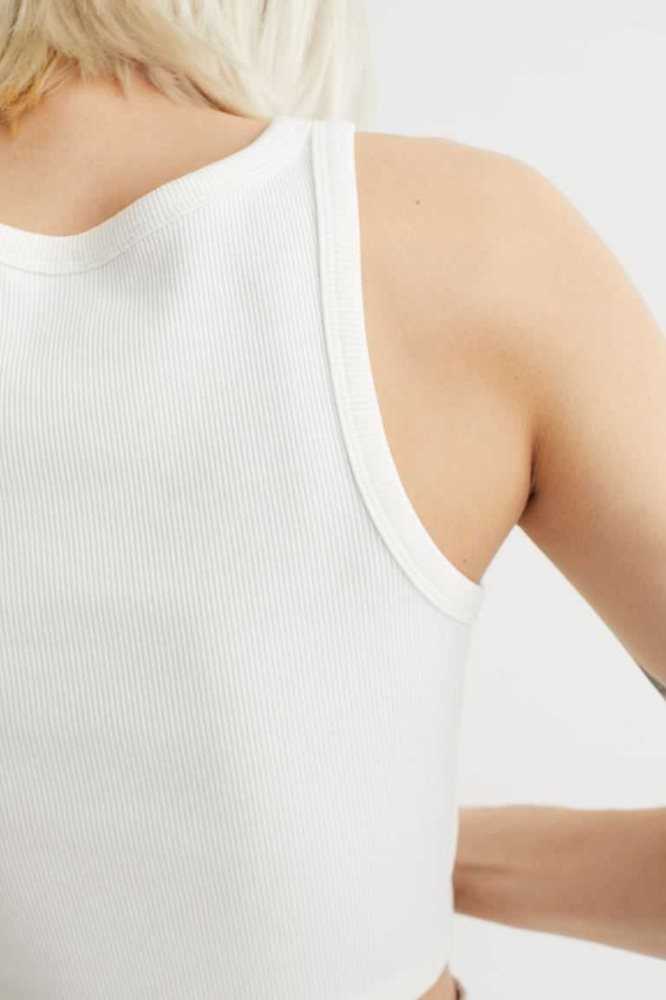 Tops H&M Crop Tank Mujer Albaricoque | 017953ZRJ