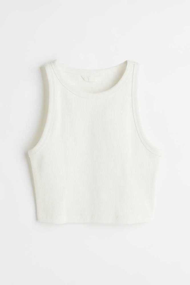 Tops H&M Crop Tank Mujer Albaricoque | 017953ZRJ