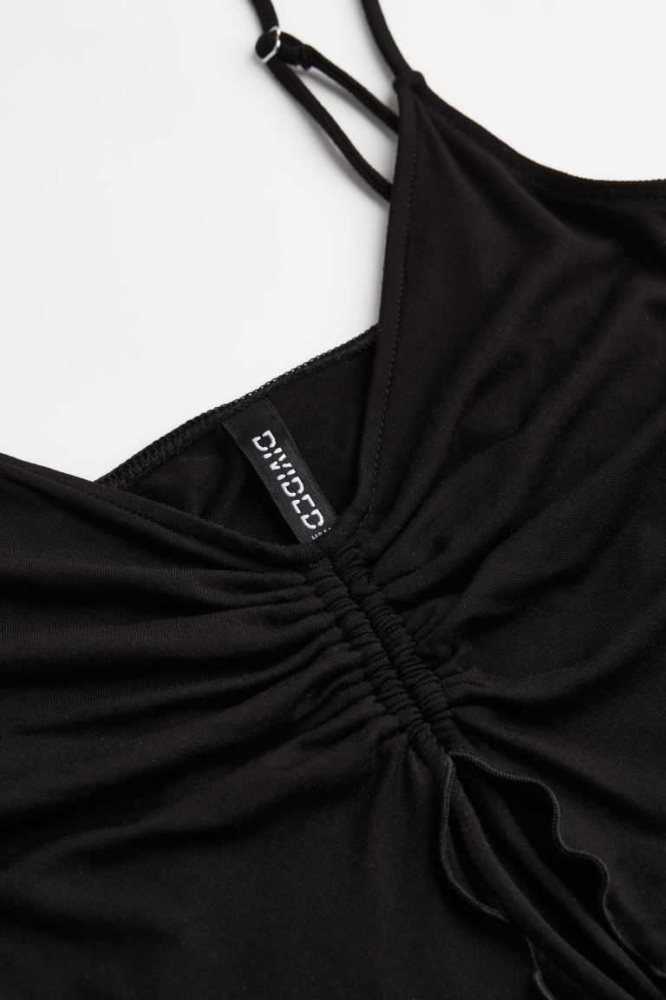 Tops H&M Drawstring-detail Mujer Negros | 306278BEP