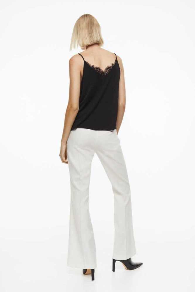 Tops H&M Encaje-trimmed Camisole Mujer Creme | 380741YSL