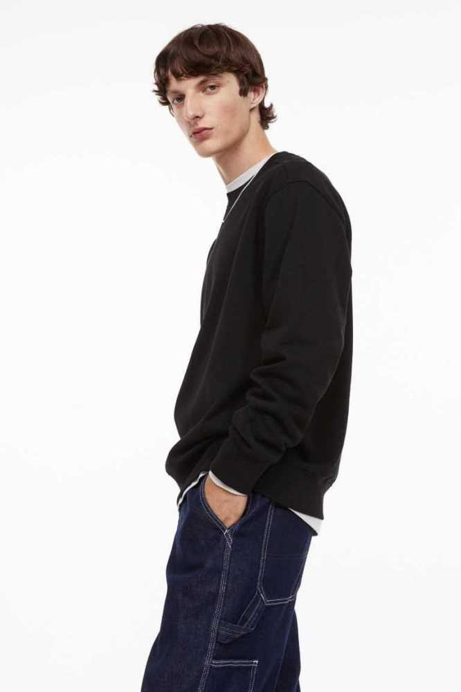 Tops H&M Essentials No 11: THE SWEATSHIRT Hombre Negros | 513762FGD