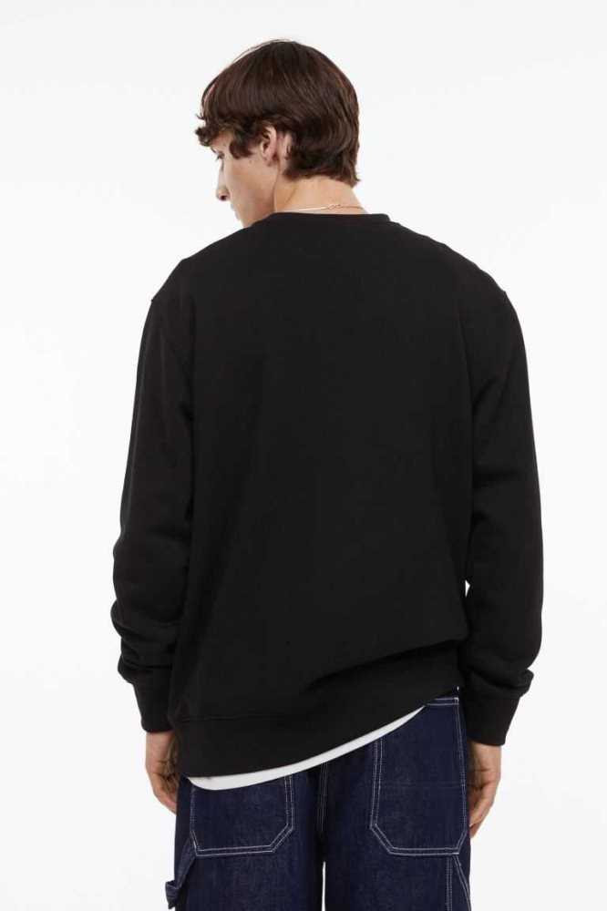 Tops H&M Essentials No 11: THE SWEATSHIRT Hombre Negros | 513762FGD