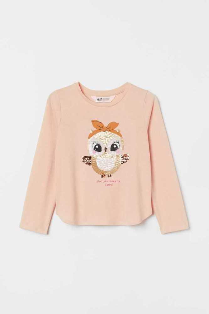 Tops H&M Estampados-design Niños Beige | 476890BSG