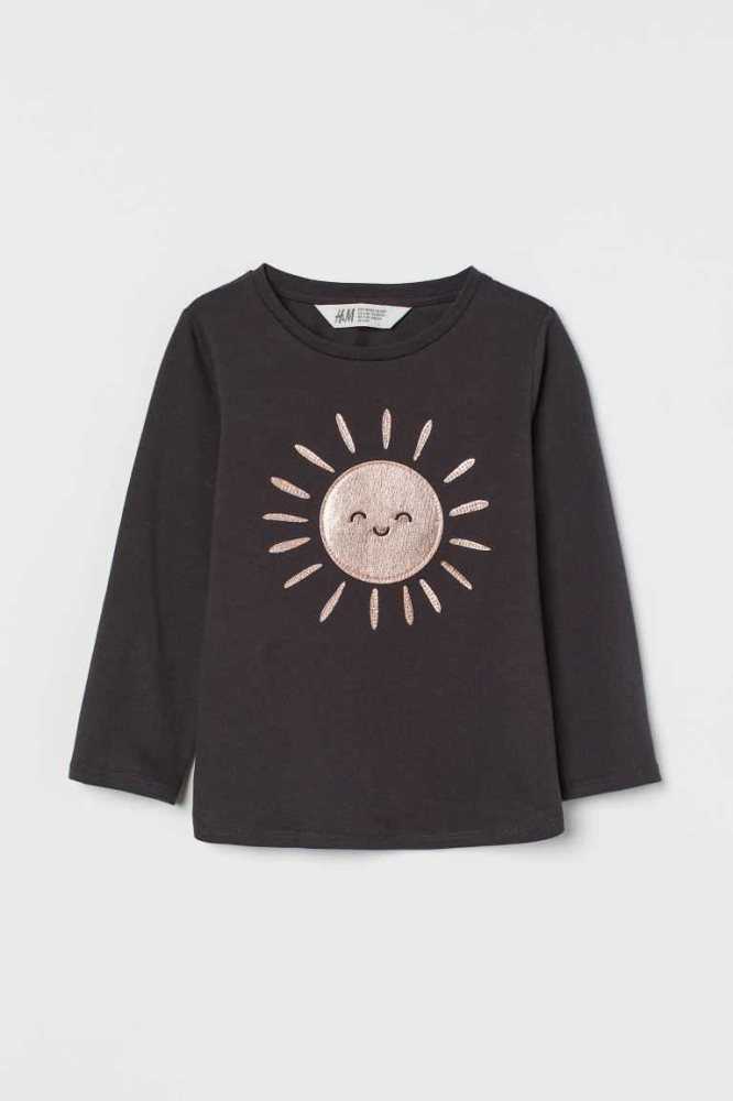 Tops H&M Estampados-design Niños Beige | 476890BSG