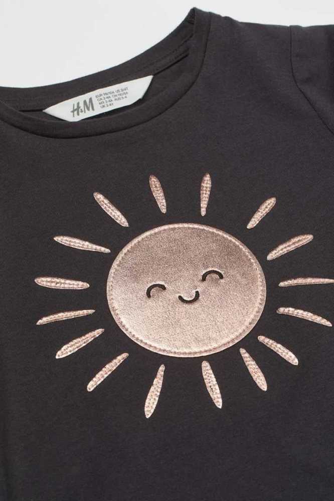 Tops H&M Estampados-design Niños Grises Oscuro | 256738VER