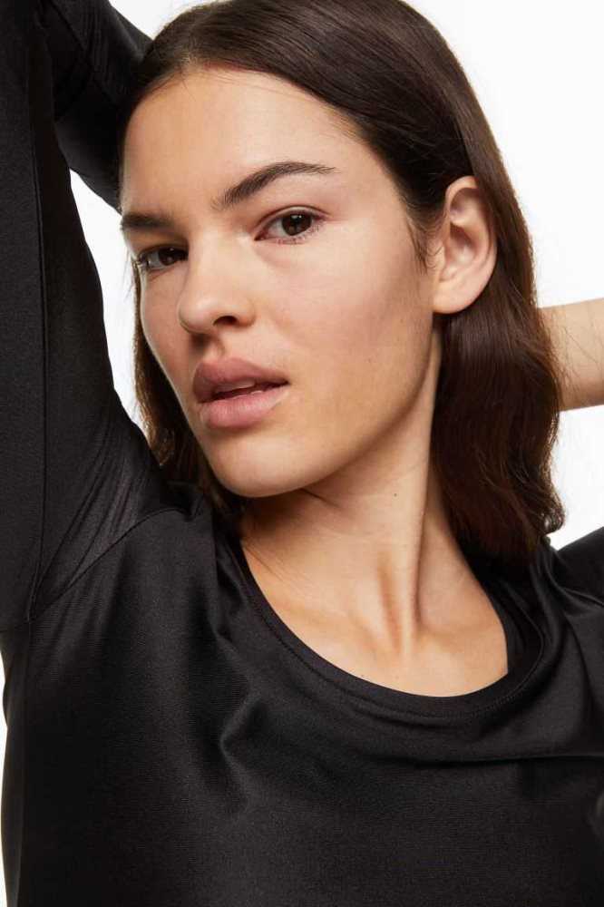 Tops H&M Jersey Mujer Negros | 197256HVY