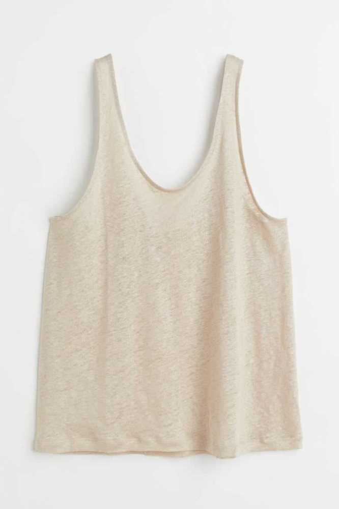 Tops H&M Linen Jersey Tank Mujer Amarillos | 816279DCJ