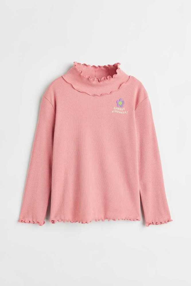 Tops H&M Long-sleeved Acanalado Niños Verdes | 297865SPX