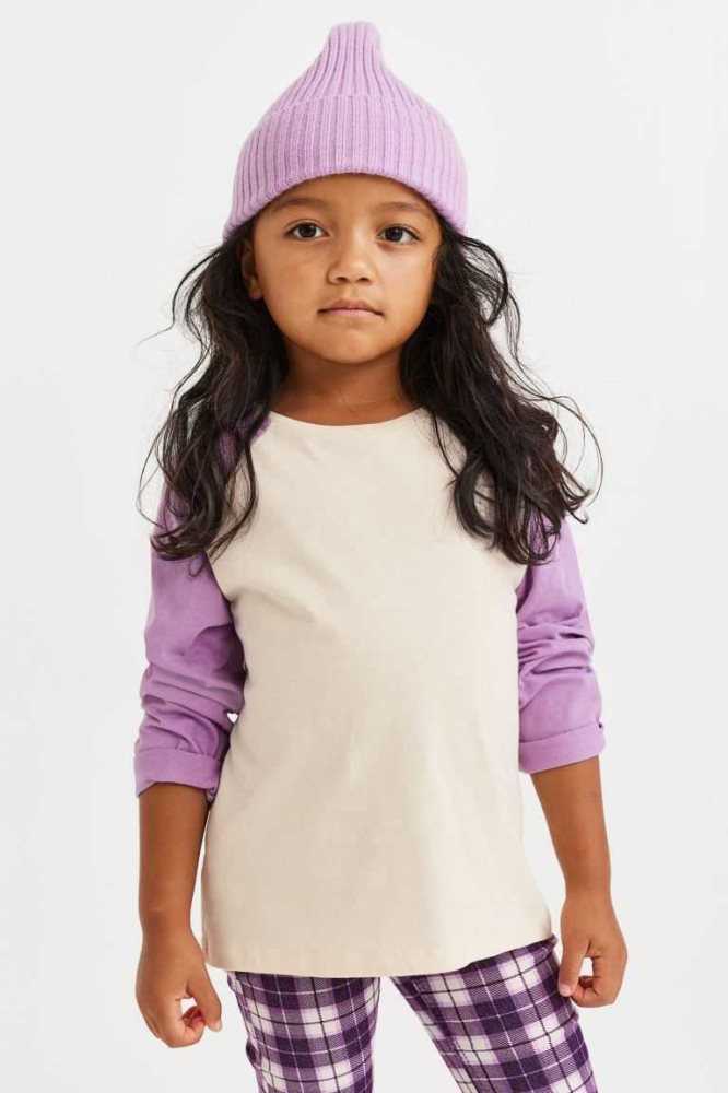 Tops H&M Long-sleeved Algodon Niños Morados Claro | 072814CLW