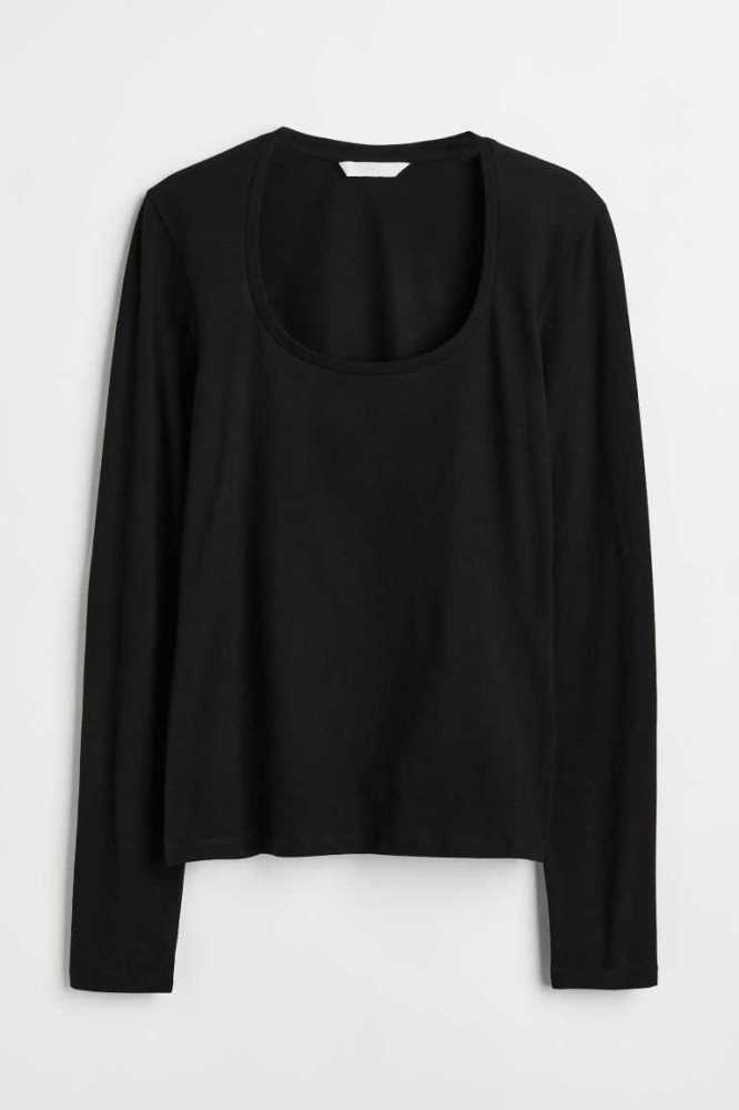 Tops H&M Long-sleeved Jersey Mujer Blancos | 342680BCF