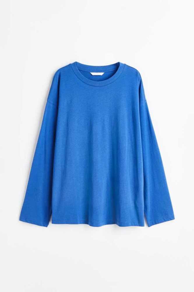 Tops H&M Long-sleeved Jersey Mujer Negros | 672301DVT