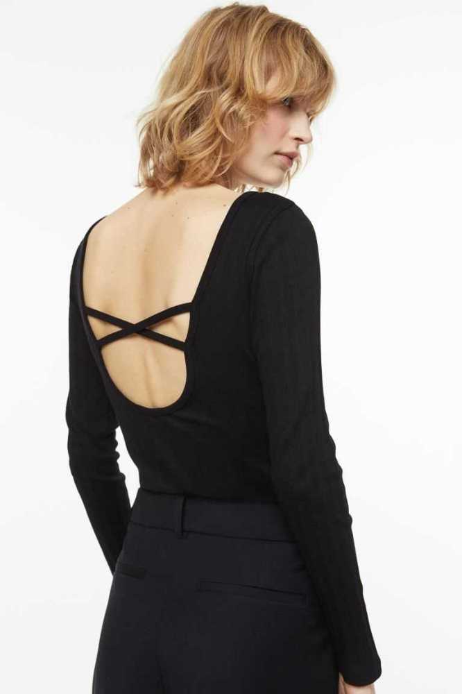 Tops H&M Low-backed Bodysuit Mujer Blancos | 927156ZQX