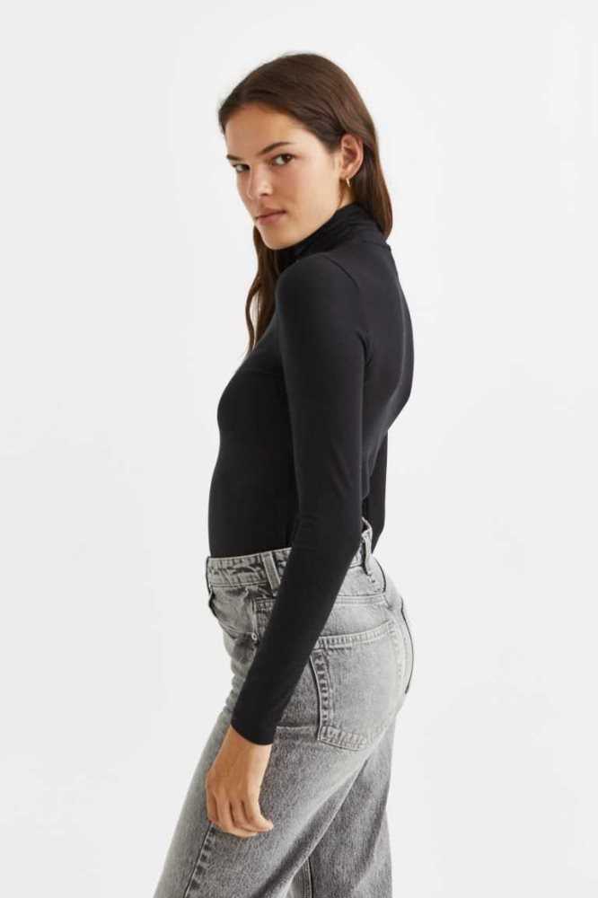 Tops H&M Mock Turtleneck Mujer Naranjas | 026358HZQ