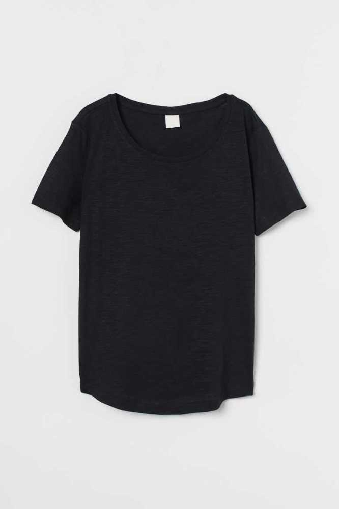 Tops H&M Modal-blend T-shirt Mujer Negros | 509724LEU