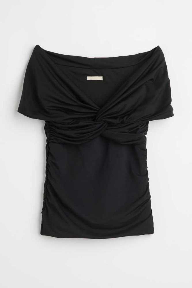 Tops H&M Off-the-shoulder Mujer Negros | 205319VOL