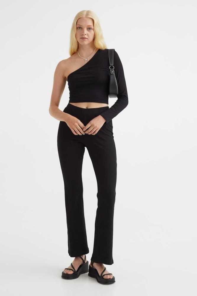 Tops H&M One-shoulder Crop Mujer Blancos | 859736VCE