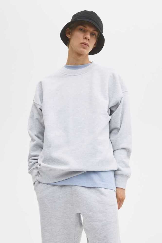 Tops H&M Oversized Fit Algodon Sweatshirt Hombre Vino | 123076OMJ