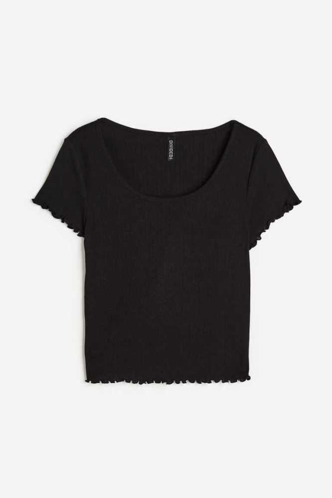 Tops H&M Pointelle Jersey Mujer Blancos | 327960FHZ