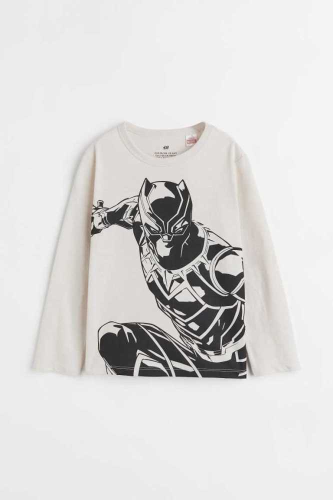 Tops H&M Printed Niños Grises Oscuro | 840729YZI