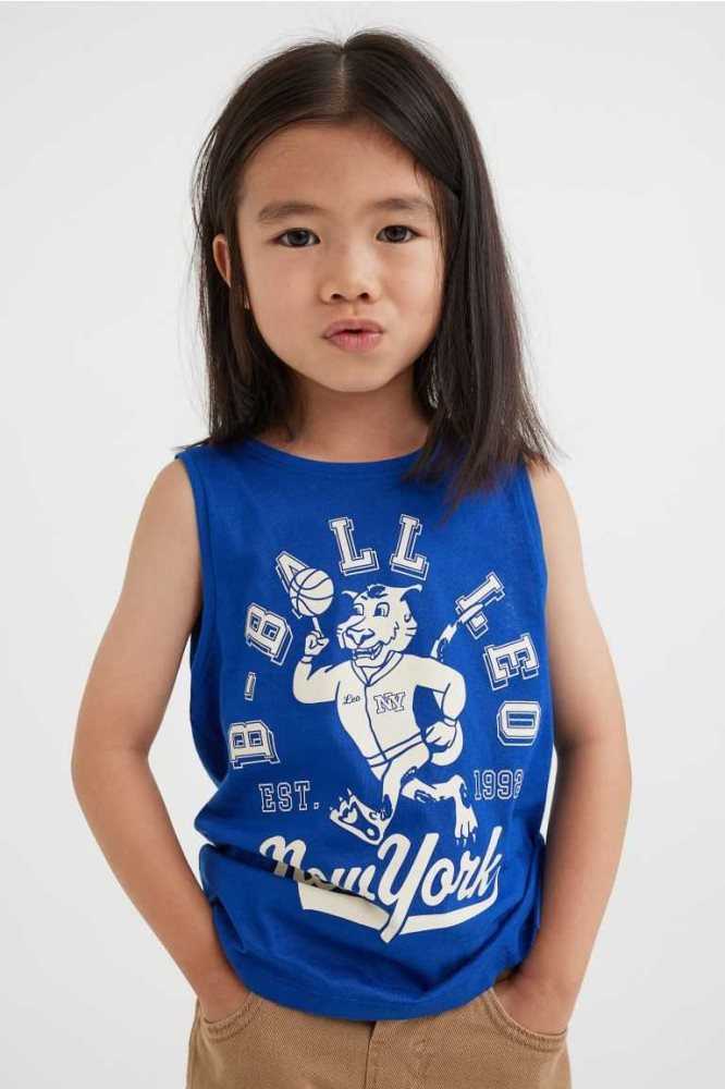 Tops H&M Printed Tank Niños Blancos | 314658DKQ