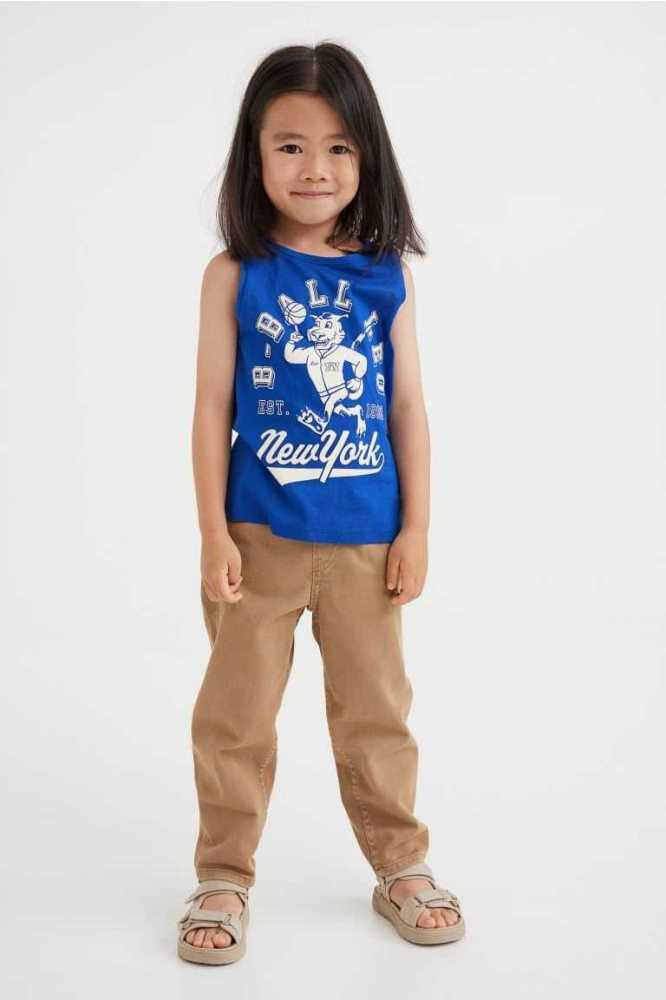 Tops H&M Printed Tank Niños Blancos | 314658DKQ