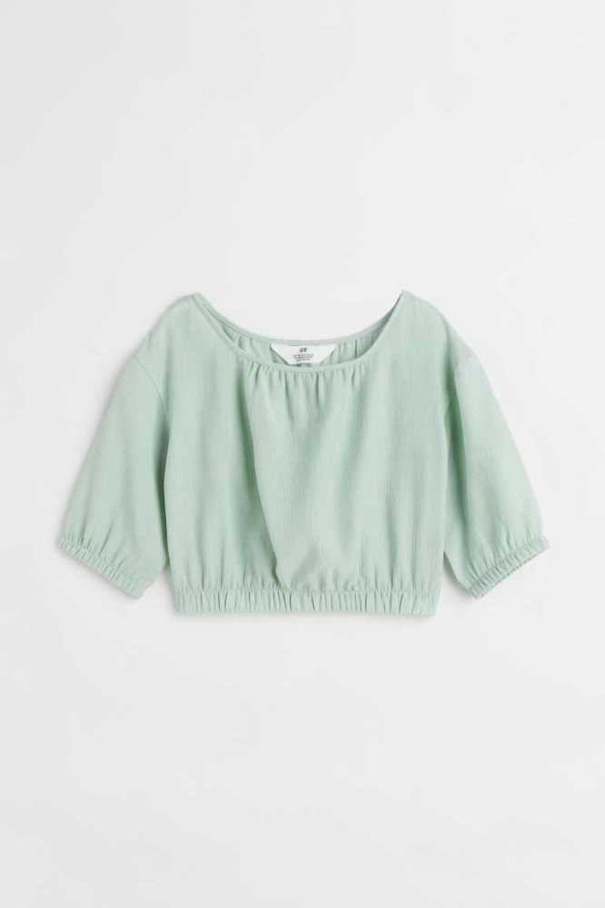 Tops H&M Puff-sleeved Niños Grises Oscuro | 468215URW